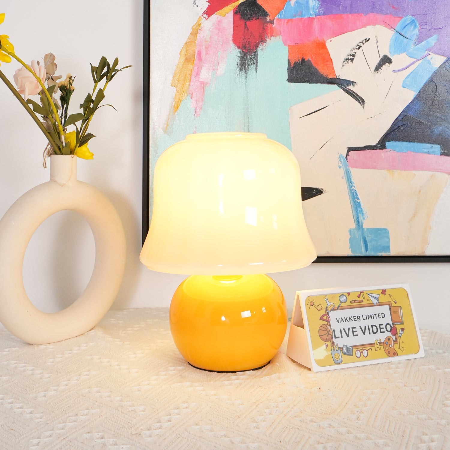 Sorense svampeformet bordlampe