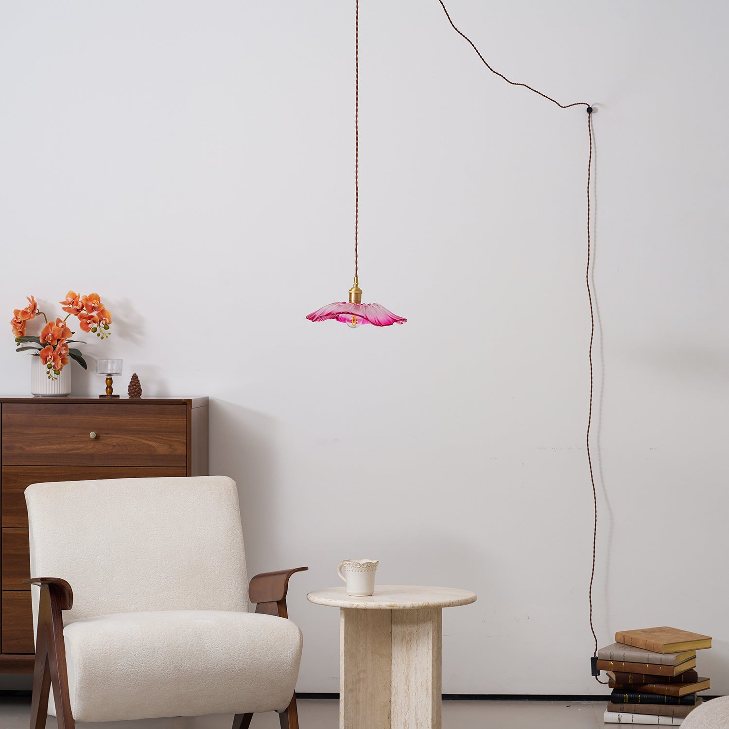 Larsmi blomsterformet pendellampe