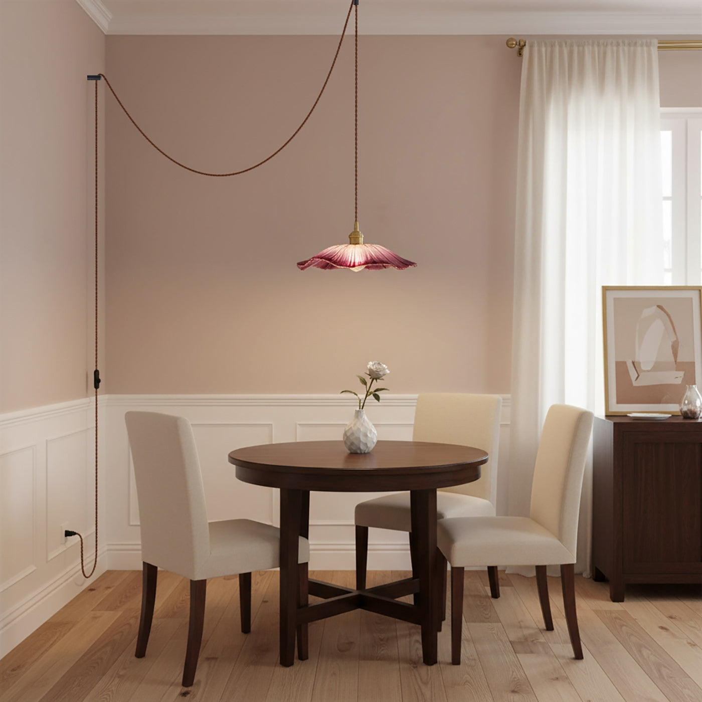 Larsmi blomsterformet pendellampe