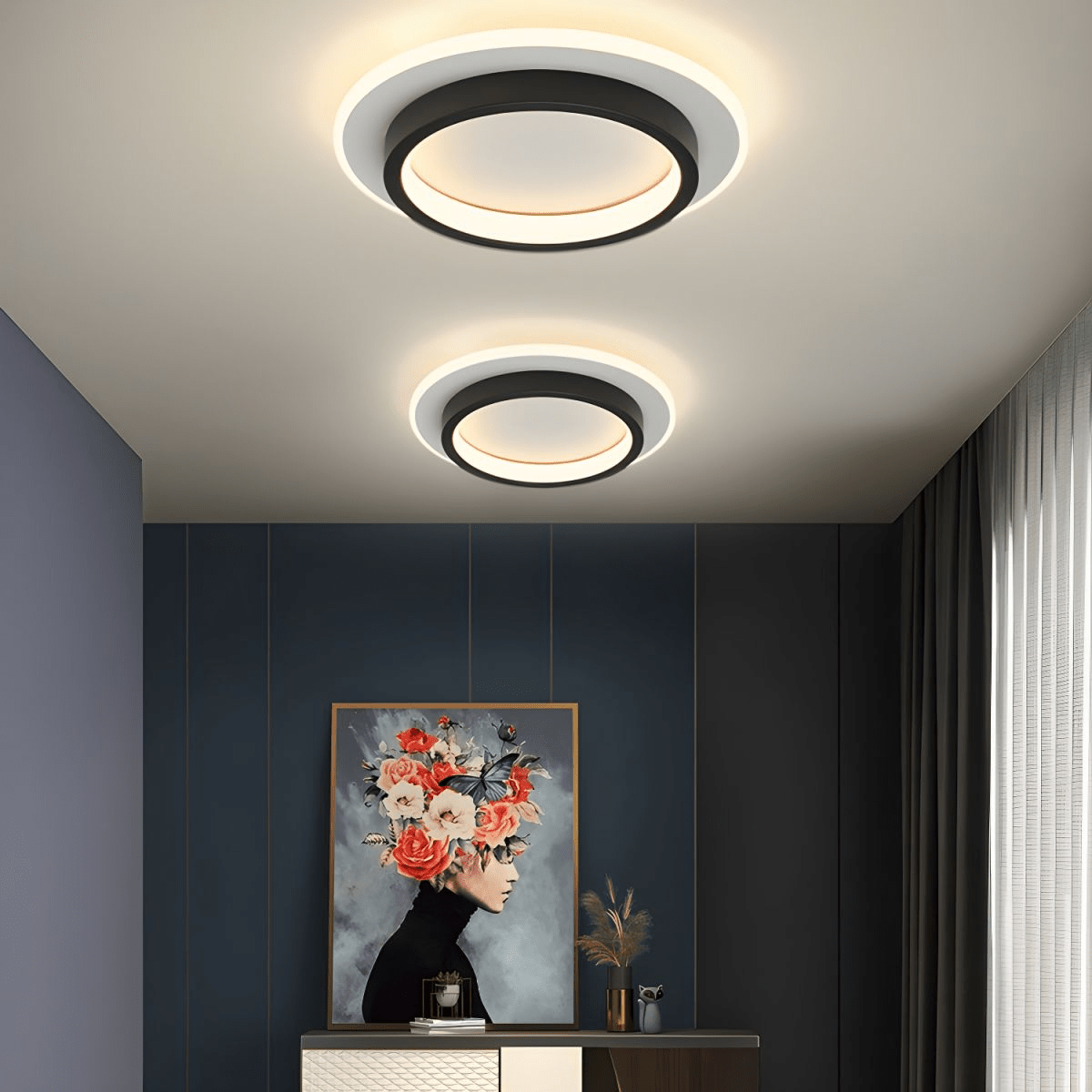 Sivirir rund loftlampe