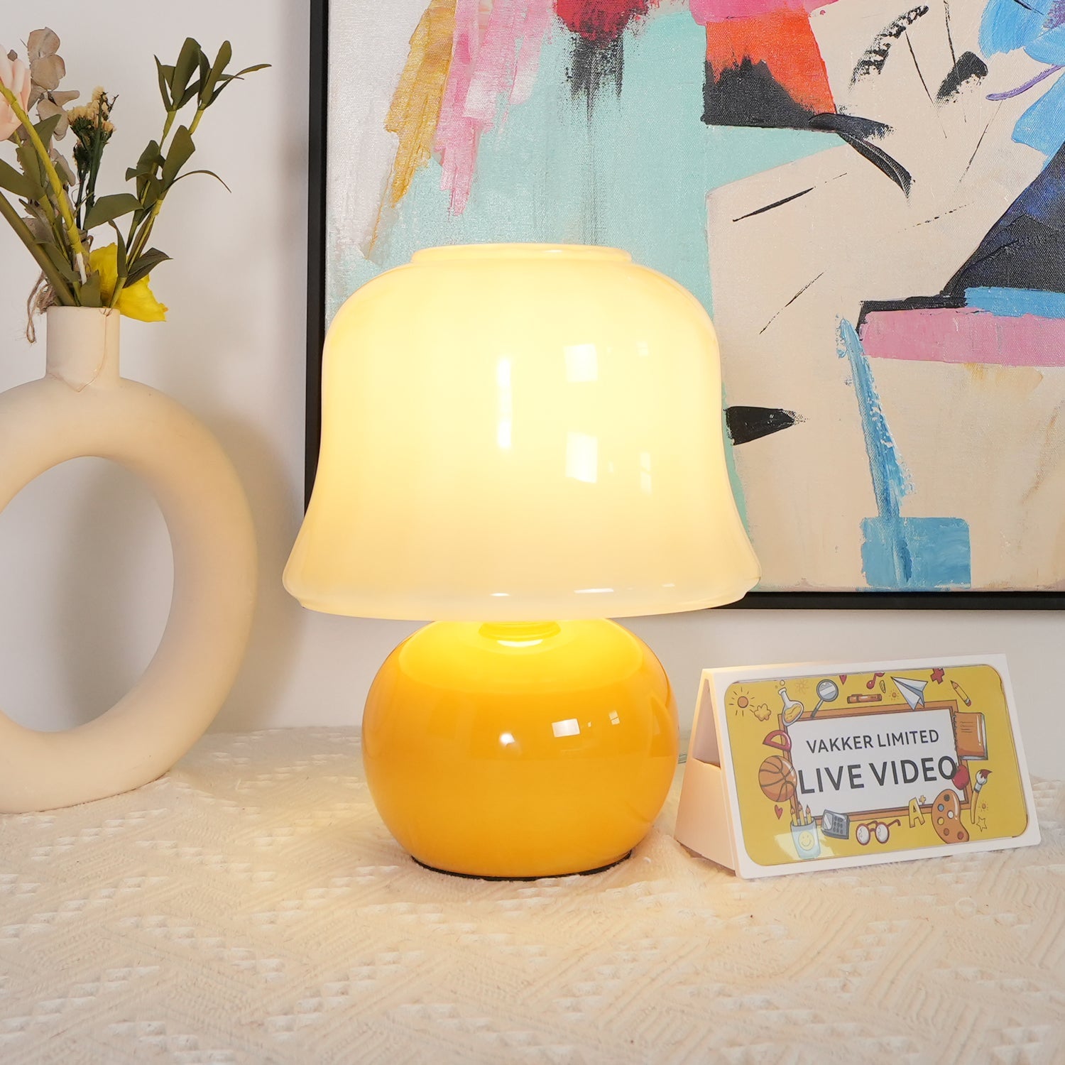 Sorense svampeformet bordlampe