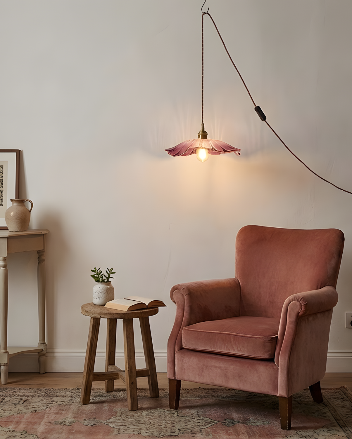 Larsmi blomsterformet pendellampe