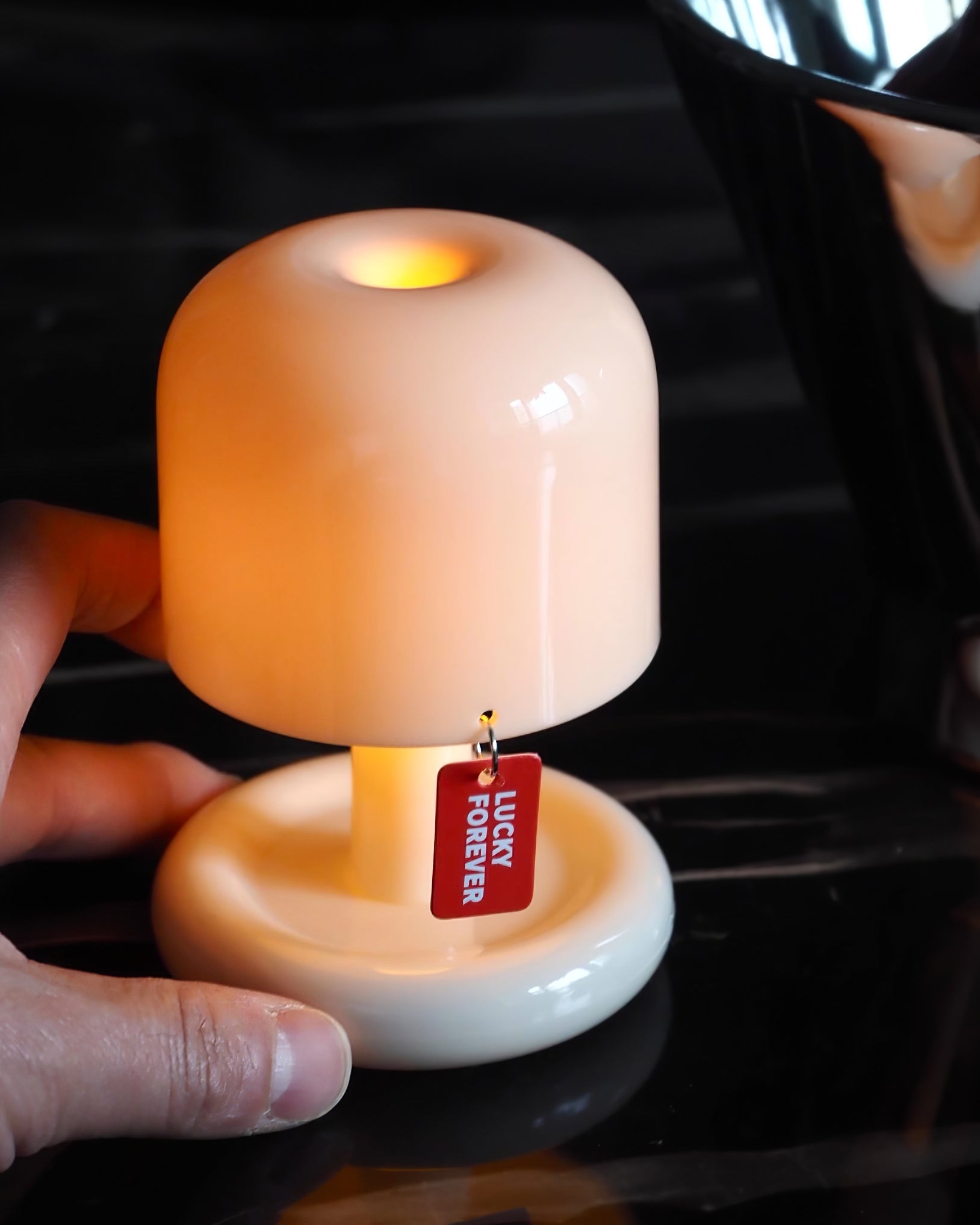 Tavlindal svampeformet bordlampe