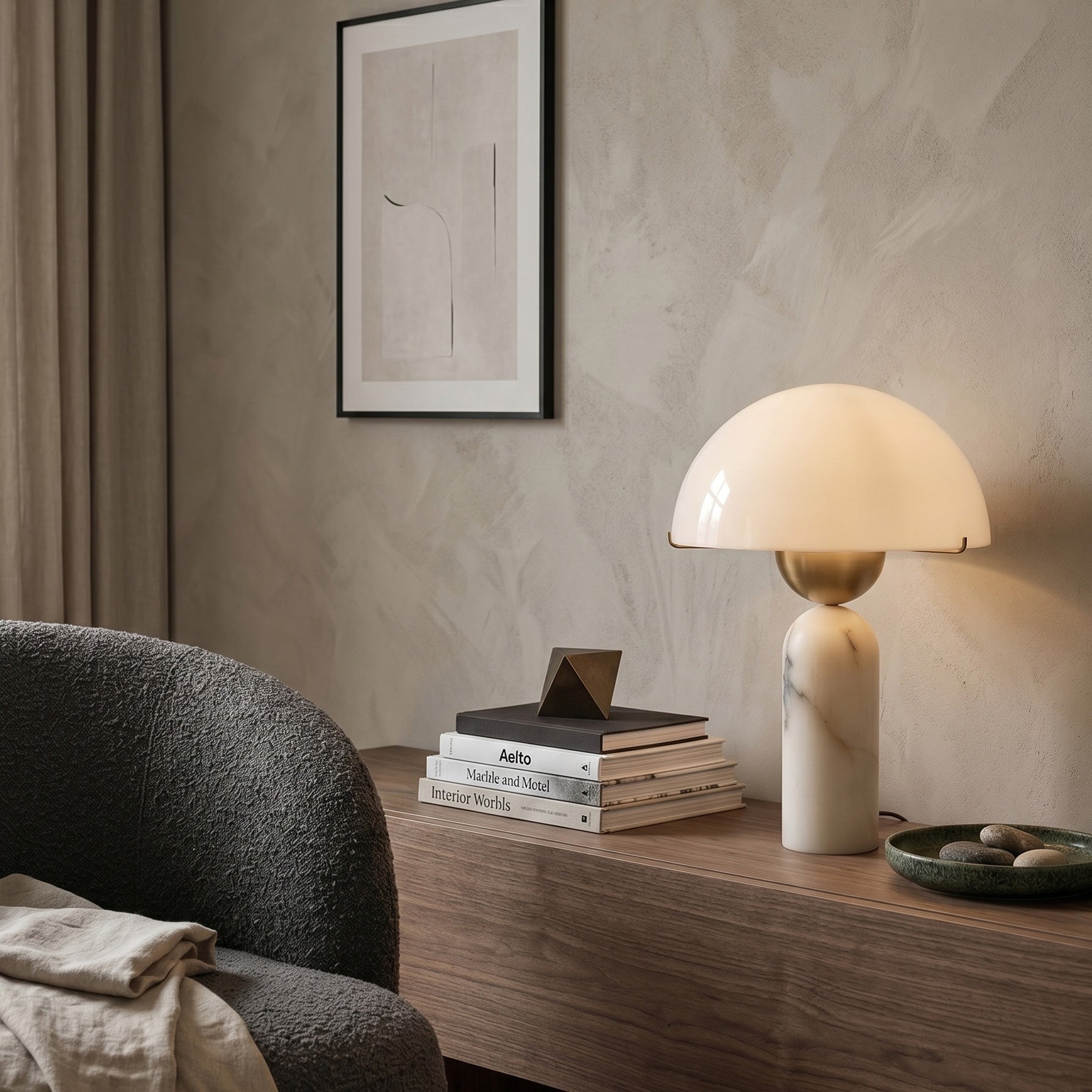 Lunena kugleformet bordlampe